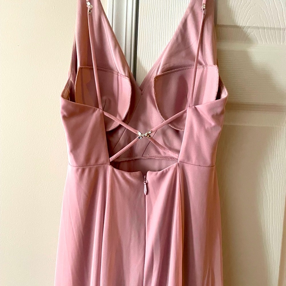 Azazie Skye Bridesmaid Dress In Beautiful Dusty Mauve, Size 6 - Picture 6 of 12